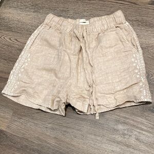 Beige Linen Shorts